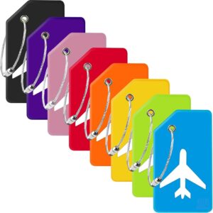 Gostwo 8 Pack Silicone Luggage Tags for Suitcases, Plane Travel Essentials